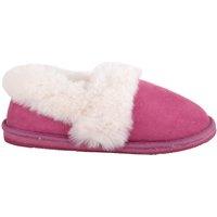 ABSOLUTE FOOTWEAR Women's Womens Easy Slip On Bootie Slipper with Thick Faux Fur Collar in Pink | Size: 5