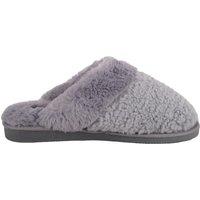 ABSOLUTE FOOTWEAR Women's Womens Easy Slip On Open Back Faux Fur Winter Mule Slippers in Grey | Size: 6