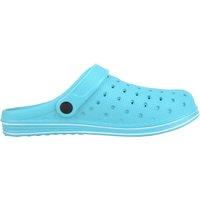 ABSOLUTE FOOTWEAR Women's Womens Slip On Garden Summer Pool Clogs Shoes, Adjustable Back Strap in Bright Blue | Size: 3
