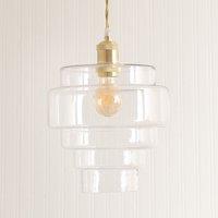 ValueLights Lane Glass 5 Tier Layered Easy Fit Ceiling Pendant Lamp Shade in Clear
