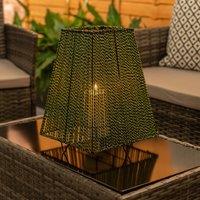 ValueLights Green Rope Candle Battery Operated Outdoor Lantern Garden Light in Bright Green