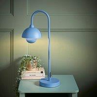 ValueLights Tilly Pastel Arched Dome Shade Metal Table Lamp in Blue