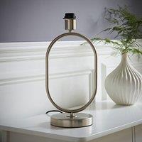 ValueLights Antonia Metal Oval Stem Table Lamp Base in Silver