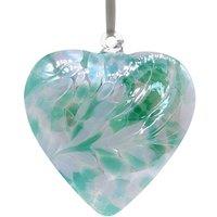 Sienna Glass 12cm Friendship Heart Green in Light Green
