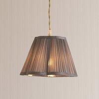 ValueLights Loralei Dark Grey Pleated Faux Silk Easy Fit Lamp Shade & LED Bulb | Size: Large