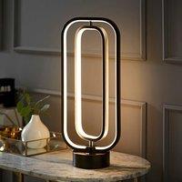 ValueLights Infinity Matte Black Revolving Integrated LED Table Lamp