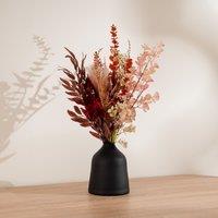Scottish Everlastings Ltd 60cm Red & Brown Mixed Bouquet in 18.5cm Black Vase