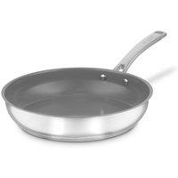 Sur La Table SLT900227 Stainless Steel 30cm Frying Pan, 10x Stronger Superior Ceramic Non-Stick Coating, Induction Compatible, Stainless Steel