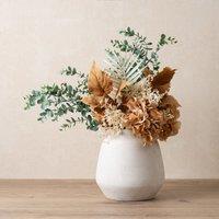 Scottish Everlastings Ltd 48cm Dry Look Hydrangea & Eucalyptus Bouquet in Peach
