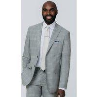 Dobell Men's Grey with Tan Check Suit Jacket | Size: 42S