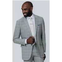 Dobell Men's Grey with Tan Check 2 Piece Suit | Size: 44R