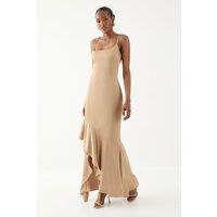 MissPap Women's Square Neck Tie Back Bridesmaid Dress in Rust | Size: 6