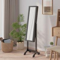 Berkfield Home Free-Standing Mirror Black 34x37x146 cm | Size: 34 x 37 x 146 cm