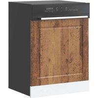Berkfield Home Dishwasher Panel Porto Old Wood 60x1.5x67 cm Engineered Wood in Brown