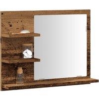Berkfield Home Bathroom Mirror Cabinet Artisan Oak 60x10.5x45 cm in Brown