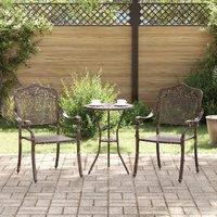 Berkfield Home Garden Chairs 2 pcs Bronze Cast Aluminium