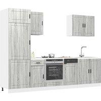 Berkfield Home 7 Piece Kitchen Cabinet Set Kalmar Grey Sonoma Engineered Wood