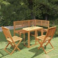 Berkfield Home 4 Piece Bistro Set Solid Acacia Wood in Brown