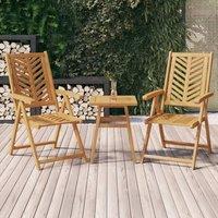 Berkfield Home Reclining Garden Chairs 2 pcs Solid Wood Acacia in Brown