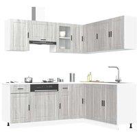 Berkfield Home 11 Piece Kitchen Cabinet Set Porto Grey Sonoma Engineered Wood