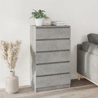 Berkfield Home Drawer Cabinet Concrete Grey 60x36x103 cm Engineered Wood | Size: 60 x 36 x 103 cm