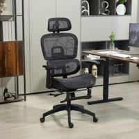 HOMCOM Ergonomic Office Chair Swivel Computer Chair with 3D Armrest Black