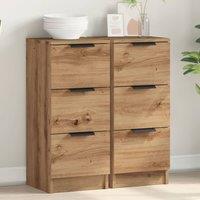 Berkfield Home Sideboards 2 pcs Artisan Oak 30x30x70 cm Engineered Wood in Brown | Size: 30 x 30 x 70 cm