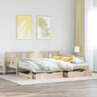 Berkfield Home Daybed with Trundle & Drawers without Mattress 80x200 cm in Brown