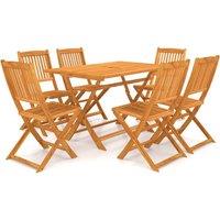Berkfield Home 7 Piece Folding Garden Dining Set Solid Acacia Wood in Brown