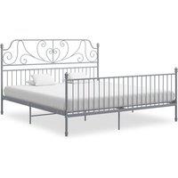 Berkfield Home Bed Frame Grey Metal 200x200 cm