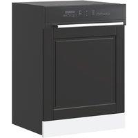 Berkfield Home Dishwasher Panel Porto Black 60x1.5x67 cm Engineered Wood