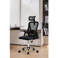 Living and Home Swivel Office Chair with Headrest in Black