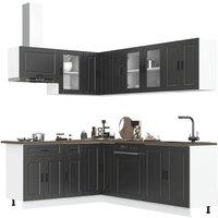 Berkfield Home 11 Piece Kitchen Cabinet Set Porto Black Engineered Wood