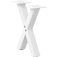 Berkfield Home Coffee Table Legs X-Shaped 2 pcs White 30x(30-31) cm Steel