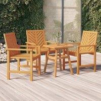 Berkfield Home Garden Dining Chairs 3 pcs Solid Wood Acacia in Brown