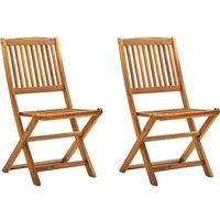Berkfield Home Folding Outdoor Chairs 2 pcs Solid Acacia Wood in Brown
