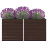 Raised Garden Bed 160x80x45 cm Galvanised Steel Brown