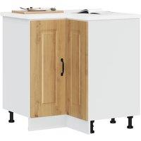 Berkfield Home Kitchen Corner Base Cabinet Kalmar Artisan Oak Engineered Wood in Brown