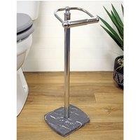Showerdrape Octavia Grey Marble & Chrome Collection Toilet Roll Holder
