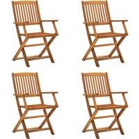 Berkfield Home Folding Outdoor Chairs 4 pcs Solid Acacia Wood in Brown