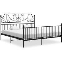 Berkfield Home Bed Frame Black Metal 180x200 cm Super King