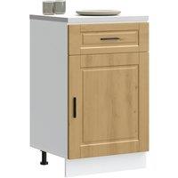 Berkfield Home Kitchen Base Cabinet Porto Artisan Oak Engineered Wood in Brown