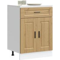 Berkfield Home Kitchen Base Cabinet Porto Artisan Oak Engineered Wood in Brown
