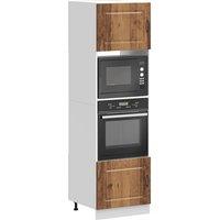 Berkfield Home Oven Cabinets 2 pcs Lucca Old Wood Engineered Wood in Brown