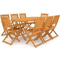 Berkfield Home 9 Piece Folding Outdoor Dining Set Solid Acacia Wood in Brown