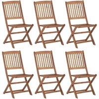 Berkfield Home Folding Garden Chairs 6 pcs Solid Acacia Wood in Brown