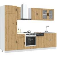 Berkfield Home 8 Piece Kitchen Cabinet Set Kalmar Artisan Oak Engineered Wood in Brown