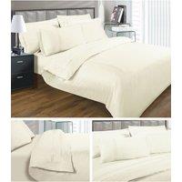 Sweet Dreams Luxurious 330 Thread Count Embroidered Duvet Cover in Cream | Size: Double