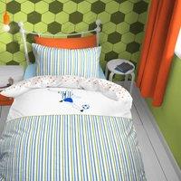 Sweet Dreams Soccer Applique Striped Duvet & Pillowcase Set | Size: Single