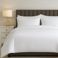 Sweet Dreams Elegant Percale Cotton Duvet & Pillowcase Set in White | Size: Double